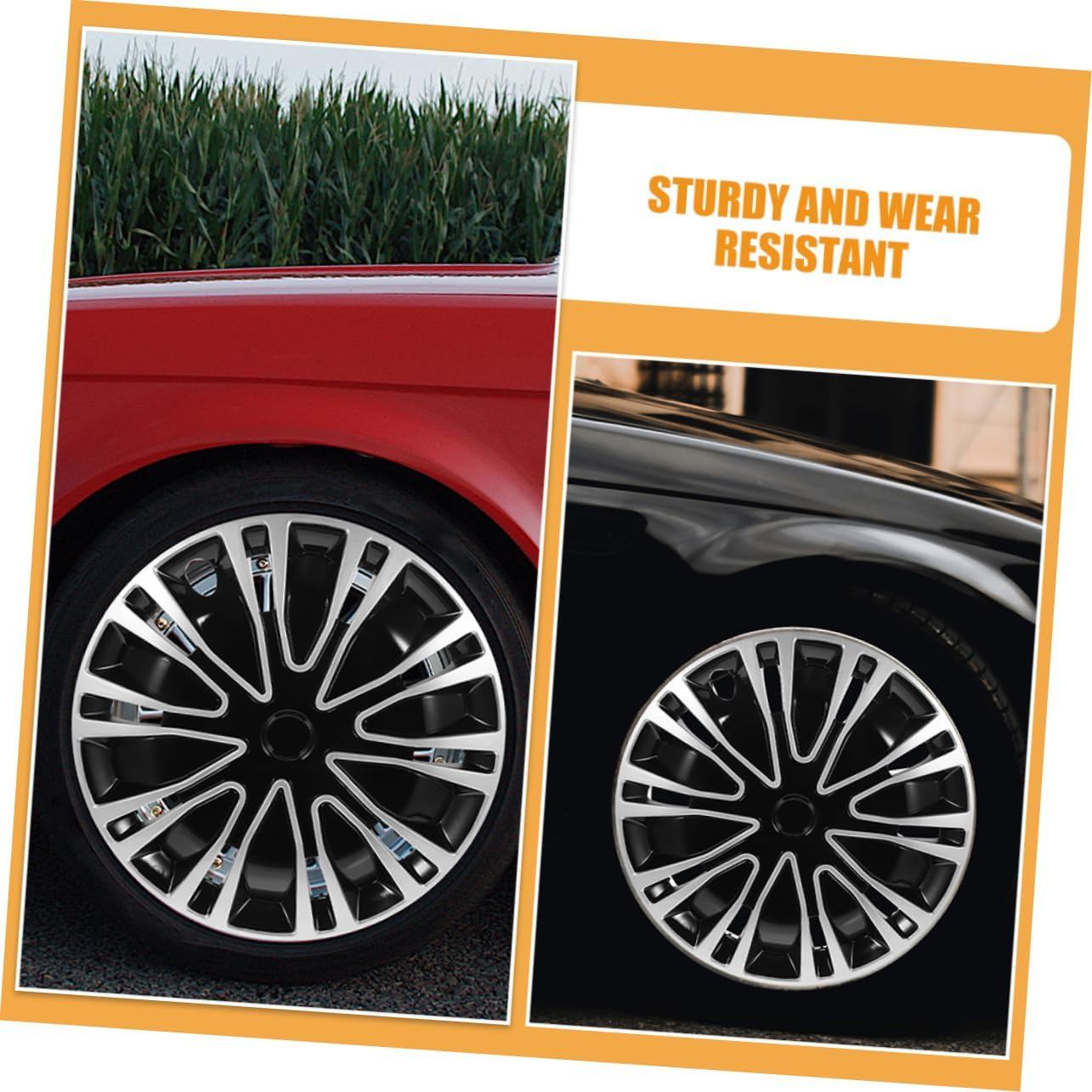 CHILDWEET 2Pcs Automotive Wheel Hub Covers Car Covers for Wheels Easy Install Hubcaps DIY Design for Car Truck SUV image number 1