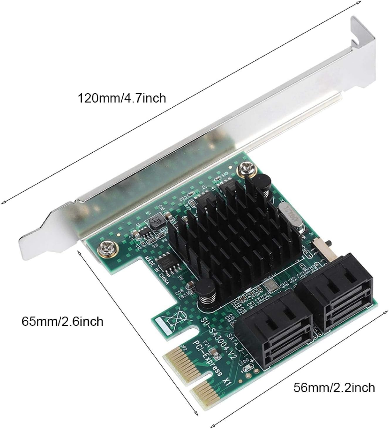4-Port SATA 3.0 Expansion Card, PCI Express to SATA 3.0 Expansion Controller Card Adapter 6G image number 5