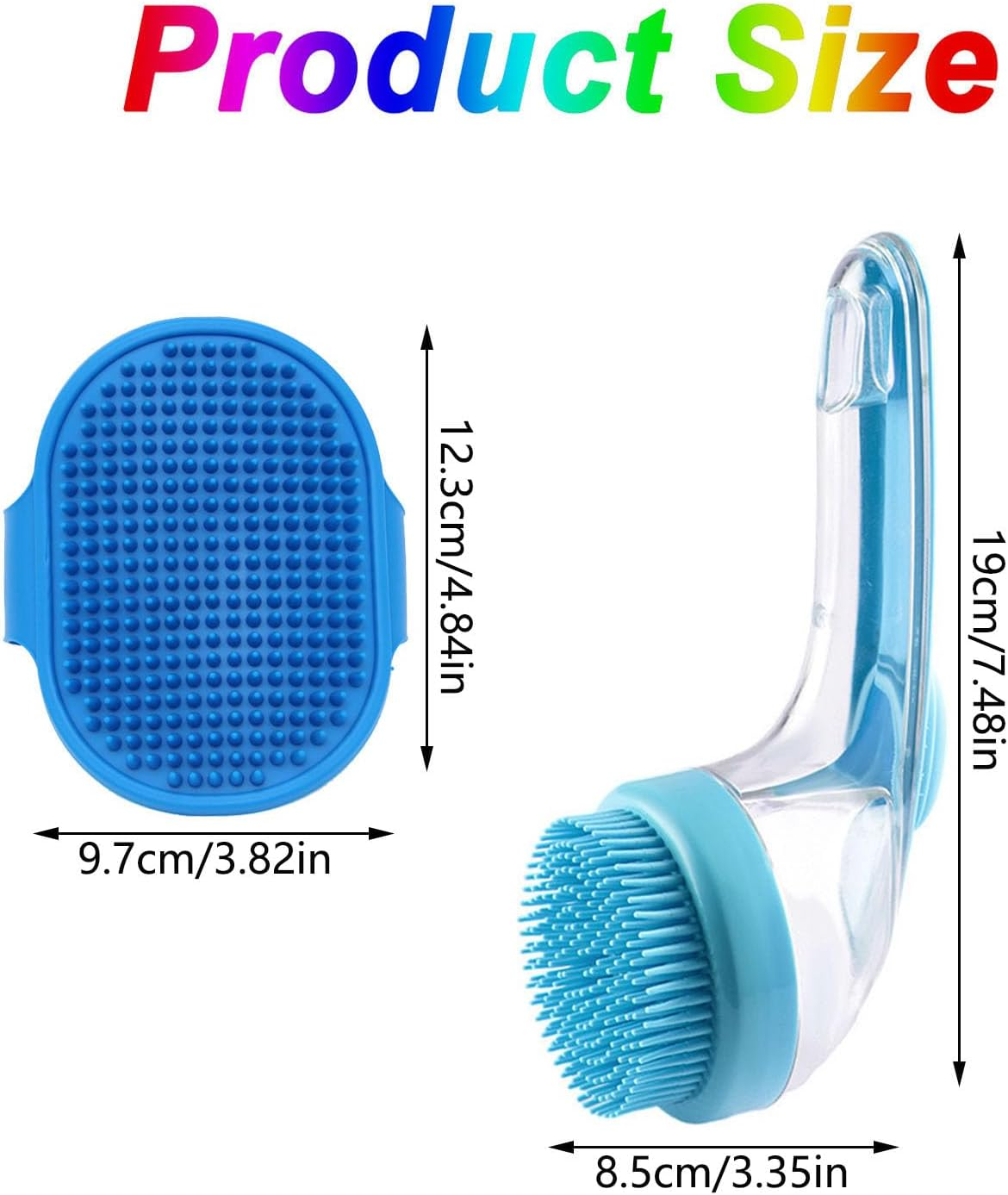 4 Pcs Dog Bath Brush Set - Shampoo Brush & Bubble Maker with Adjustable Handle, Dog Grooming Brush, Paw Washer & Massage Grooming Tool for Short/Long Hair Dogs & Cats (Green) image number 6