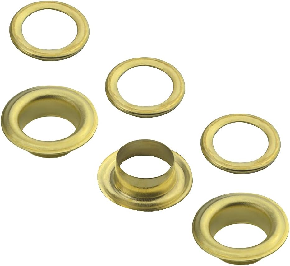 XINMEIWEN 103 Sets Metal Grommet Tool Kit 1/2 Inch Grommet Eyelets Set with 3Pcs Installation Tools for Fabric Leather Craft Making (Gold)