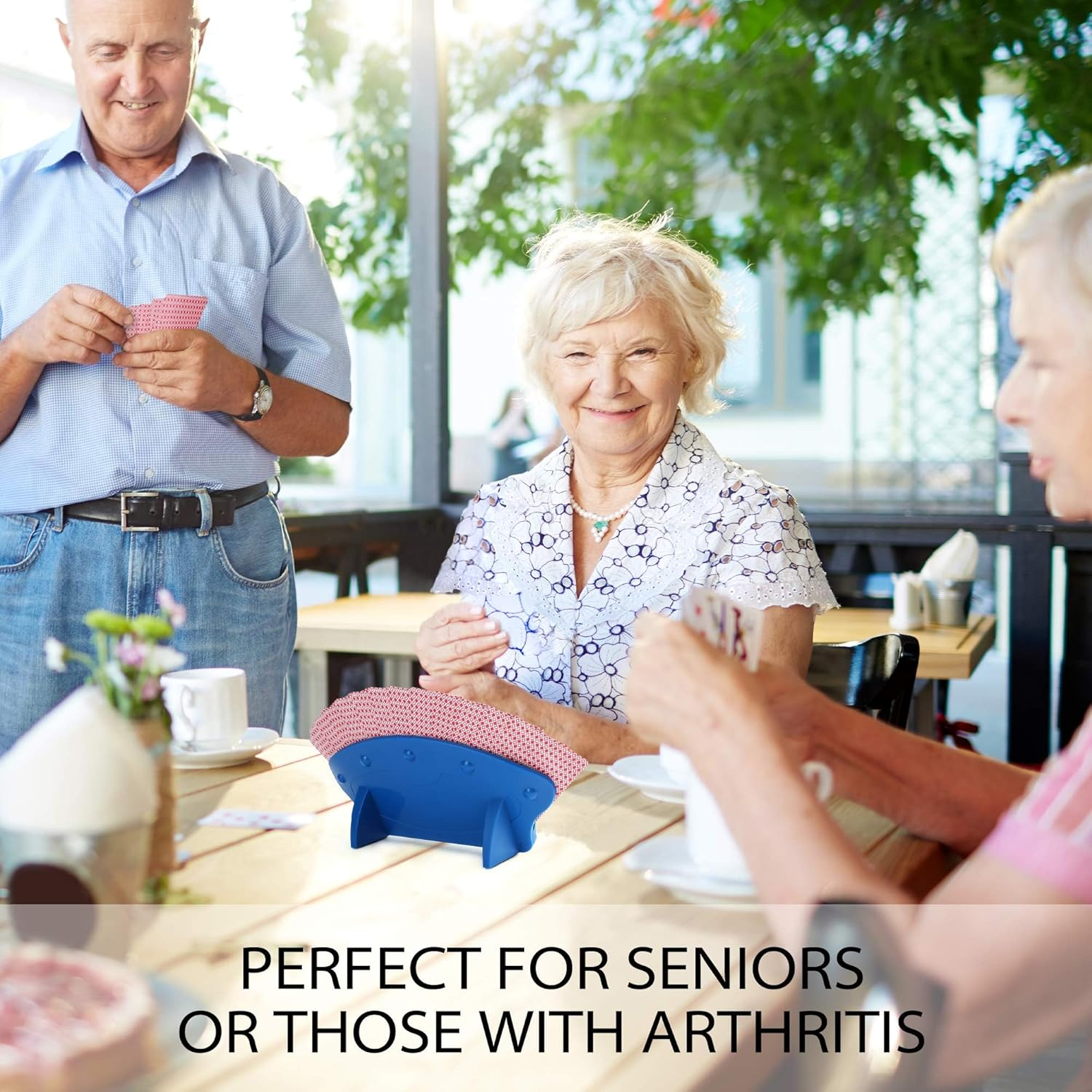 2 Pack Playing Card Holder for Adults Kids, Hands Free Card Holders for Playing Cards, Cards Organizer for Card Game Nights, Canasta, Poker Parties with Box image number 1