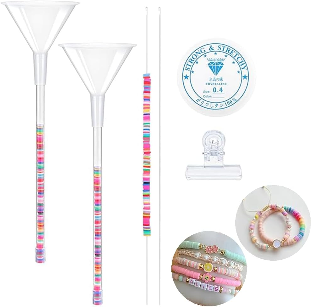 Jewellery Making Tool Kit, 6 Pieces, Beading Tools with Funnel, Needles, Clip and Thread image number 5