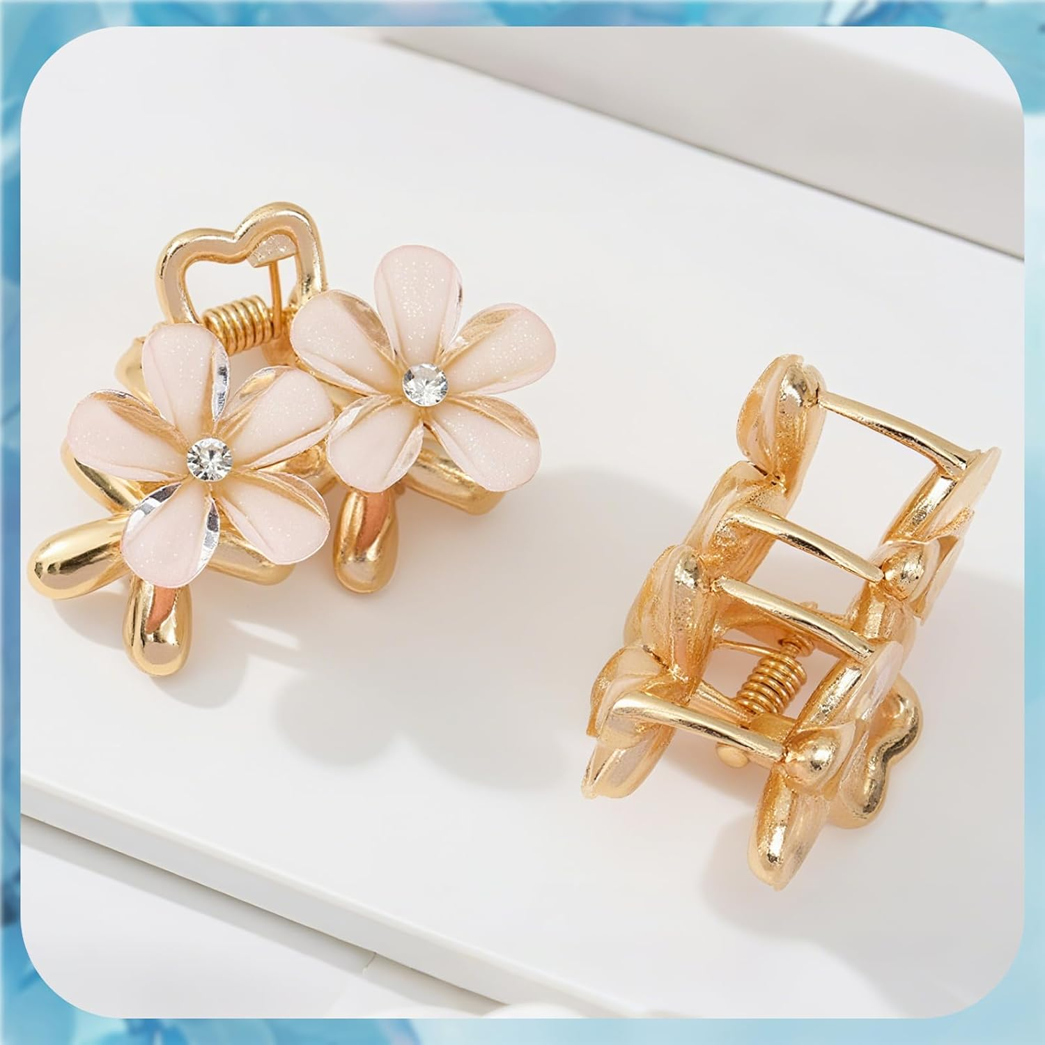 Dcsfadq Pack of 12 Flower Hair Clips, Small, Pack of 12 Hawaii Flower Hair Clip Set for Women, Cute Hair Accessories, Hair Styling Accessories image number 5