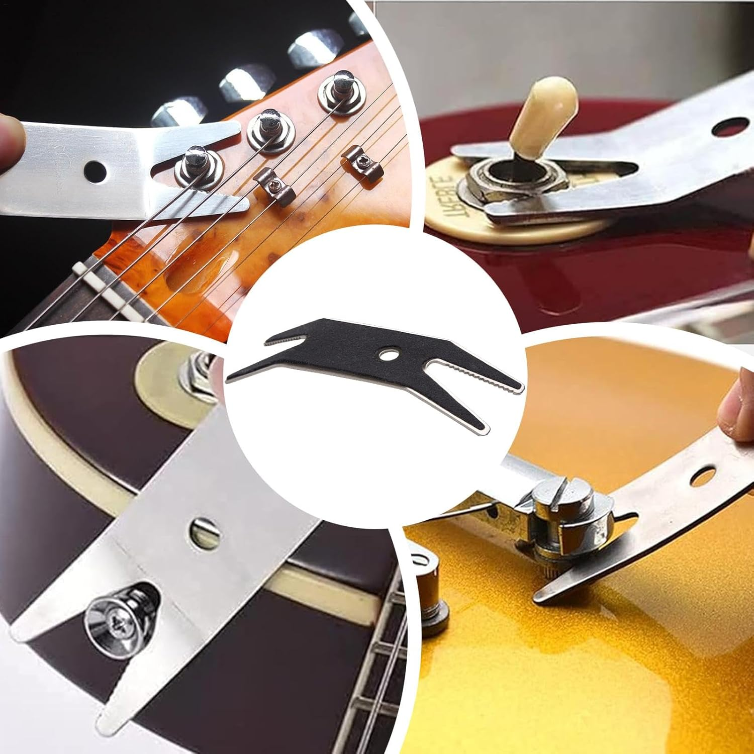 Guitar Jack Tightener | Spanner Wrench Tool Guitar Multi-Purpose Tool Wrench | Multi Spanner Wrench, Guitar Pitch Adjustment Wrench for Knob Tuner, Strings, Pickups image number 3