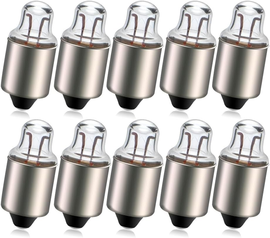 Ruiandsion E10 Flashlight Bulb,1.5V,Non-Polarity,Replacement for Flashlights Torch Work Lights,Warm White(Pack of 5)
