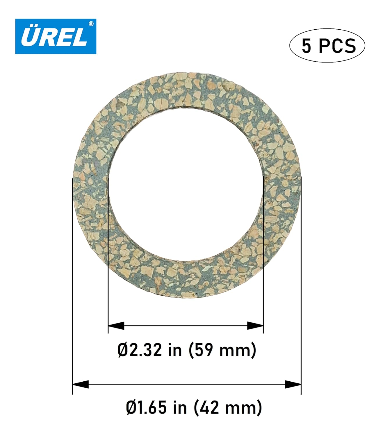 Cork-Rubber Replacement Gasket Seal for Hydraulic Tank Breather Cap &ndash; Fits Oil & Fuel Reservoir Caps (5 PCS) image number 1