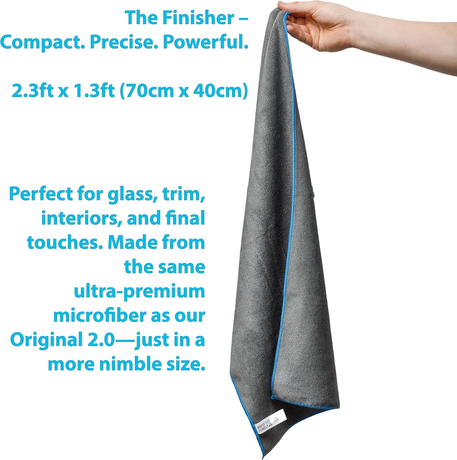 The Finisher &ndash; Detailing & Finishing Microfiber Towel (2.3X1.3 Ft / 70X40 Cm) &ndash; for Cars, Bikes, Kitchens & Bathrooms &ndash; Soft, Absorbent & Streak-Free image number 4