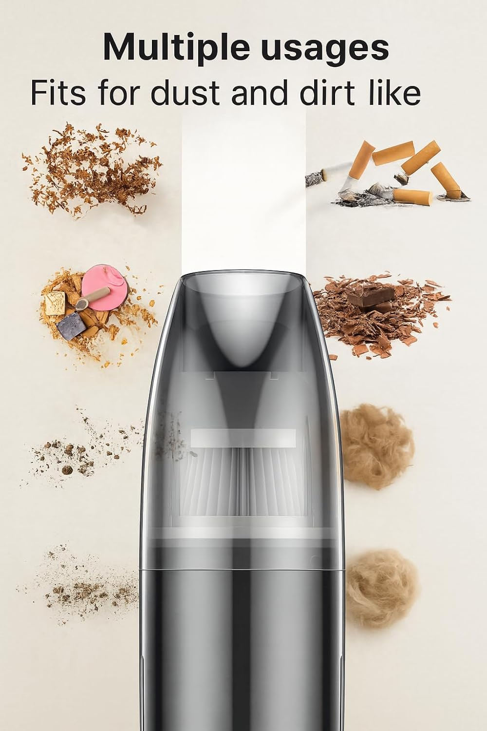 Portable Car Vacuum Cleaner &ndash; 120W High-Power, USB Rechargeable Handheld Vacuum with 0.5L Dust Capacity, Dual 2000Mah Battery, 18 Min Runtime &ndash; Mini Vacuum for Car, Home, Office. image number 1