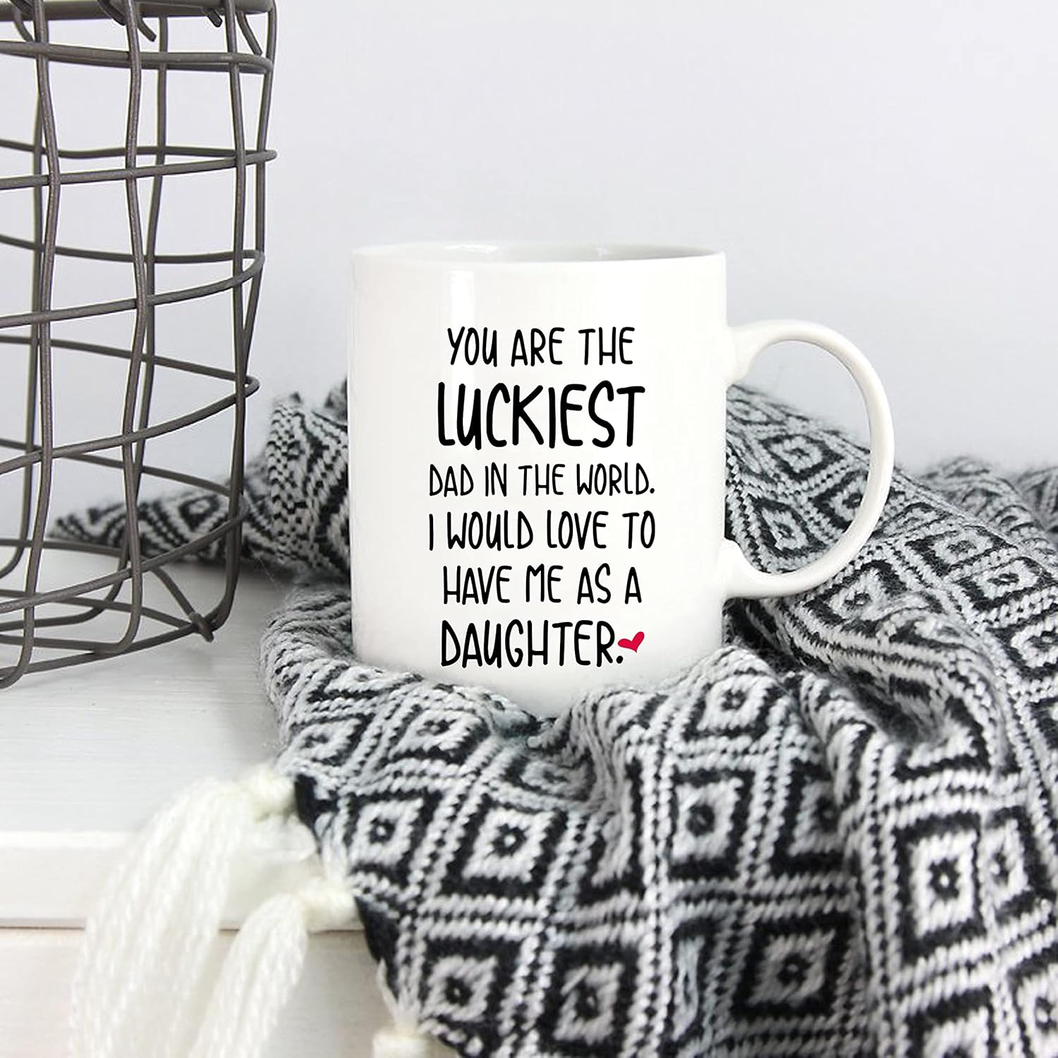 5Aup Funny Father'S Day Dad Christmas, You Are the Luckiest Dad in the World I Would Love to Have Me as a Daughter Coffee Mug, Father Gifts from Daughter 11 Oz image number 5