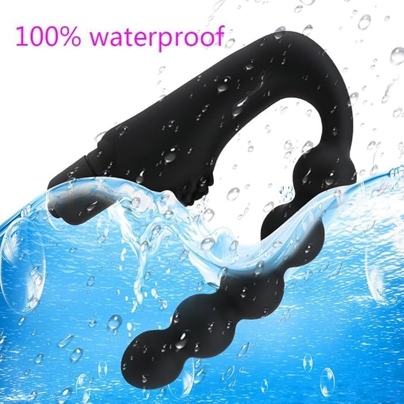 Silicone 10 Speeds Anal Plug Prostate Massager Vibrator Butt Plugs 5 Beads Sex Toys for Woman Men Adult Product Sex Shop Black image number 1