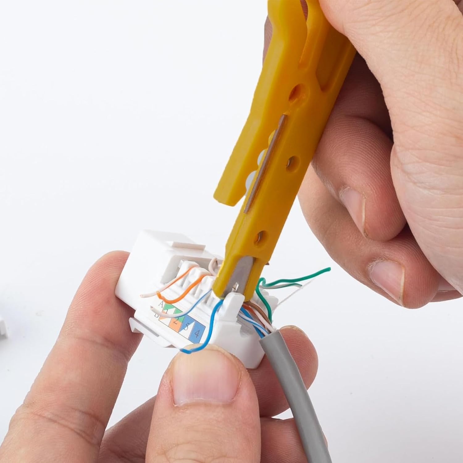 Hunken 10 Pcs Mini Wire Stripper Set, Punch down Cutter for Network Cables, RJ45/CAT5/CAT6, Telephone & UTP Data Cable, Compact and Portable Wire Strippers image number 2