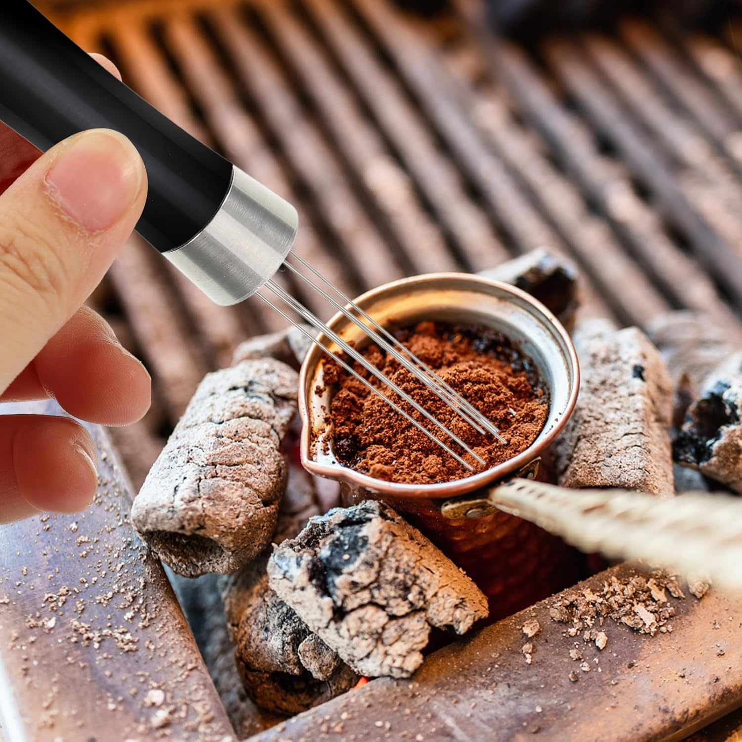 HOMSFOU Espresso Stirrer Coffee Powder Distribute Needle Espresso Accessory Stirrer Stand Stainless Steel Versatile Tool image number 1