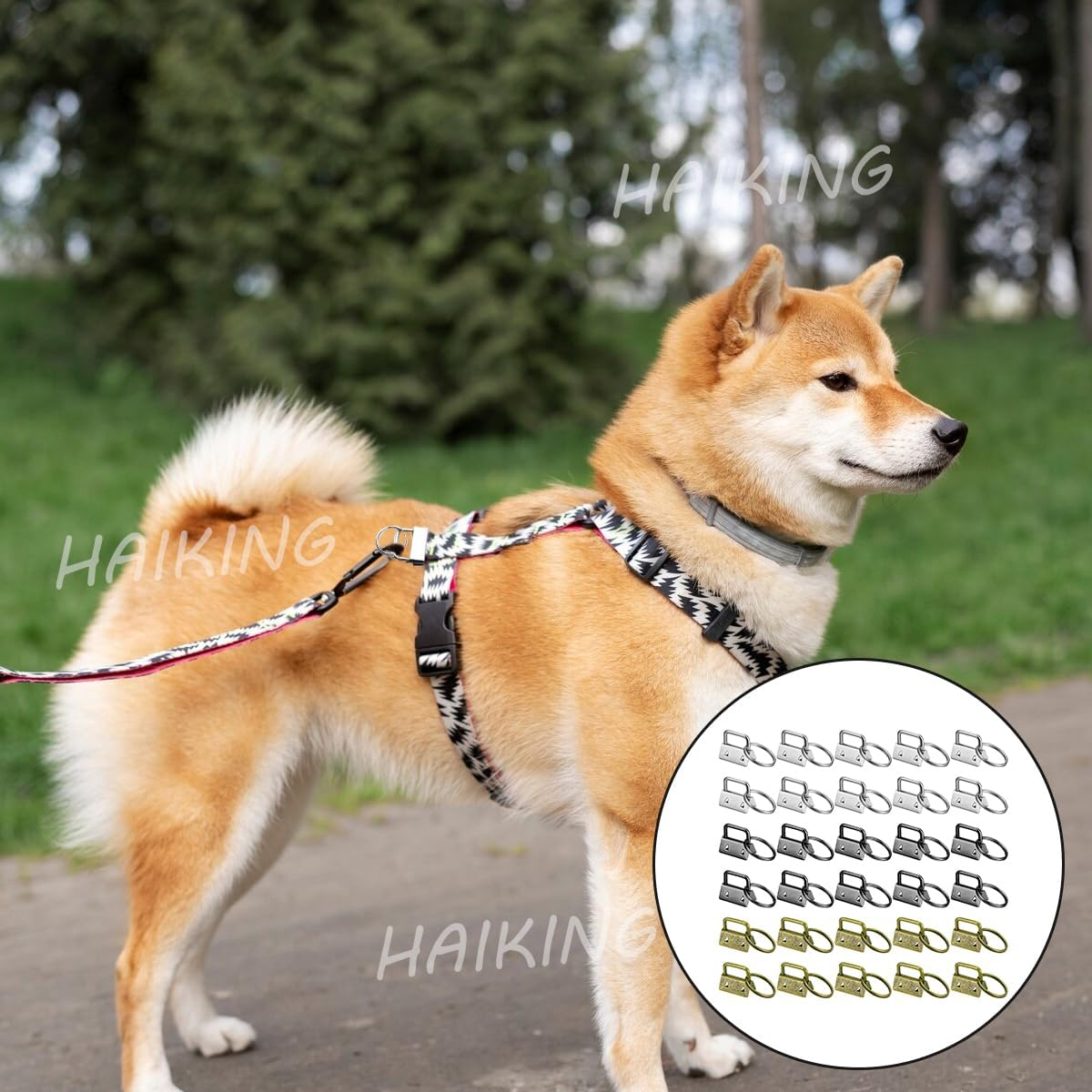 Hardware Key Fob, 30 PCS Metal Tail Clip Key Rings Sets for Keychain, Lanyard, Chain Making Supplies (3 Colors) image number 6