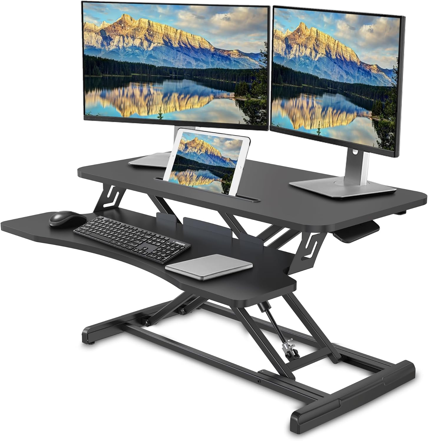 Altus Standing Desk Converter 80Cm Sit to Stand Desk Riser Workstation Black image number 6