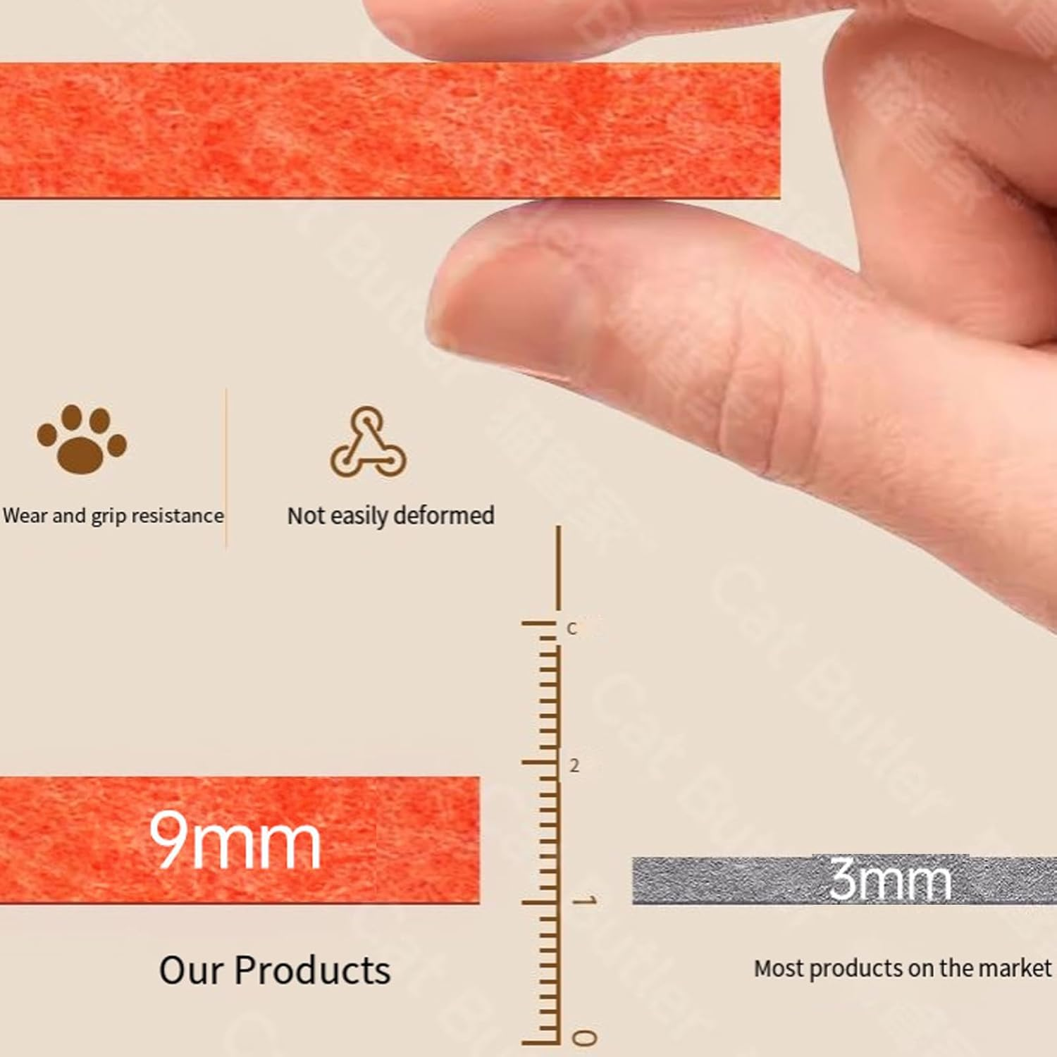 Mellowkin Cat Scratching Board Felt Vertical, Vertical Felt Cat Scratcher, Mellowkin Cat Scratcher, L Type Scratching Pads Durable Easy to Clean and No Mess (L Coffee Brown) image number 2