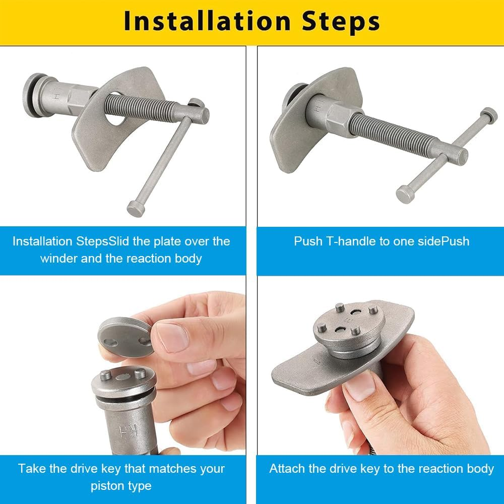 MTSDM 22Pcs Disc Brake Caliper Piston Rewind Tool Kit, Heavy Duty Disc Brake Piston Caliper Compressor Rewind for Brake Pad Replacement Reset Brake Cylinder Return Brake Pad Removal Fits Most Autos