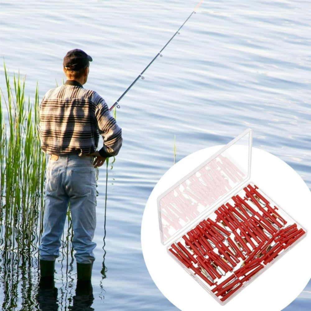 50 Pcs 1-1/2 Fishing Line Sinker Slides with Metal Snaps ABS Fishing Weight Sinkers Slider Clip,Outdoor Catfishing Tackle Equipment for Pier Fishing Boat Beach,Fishing Accessories