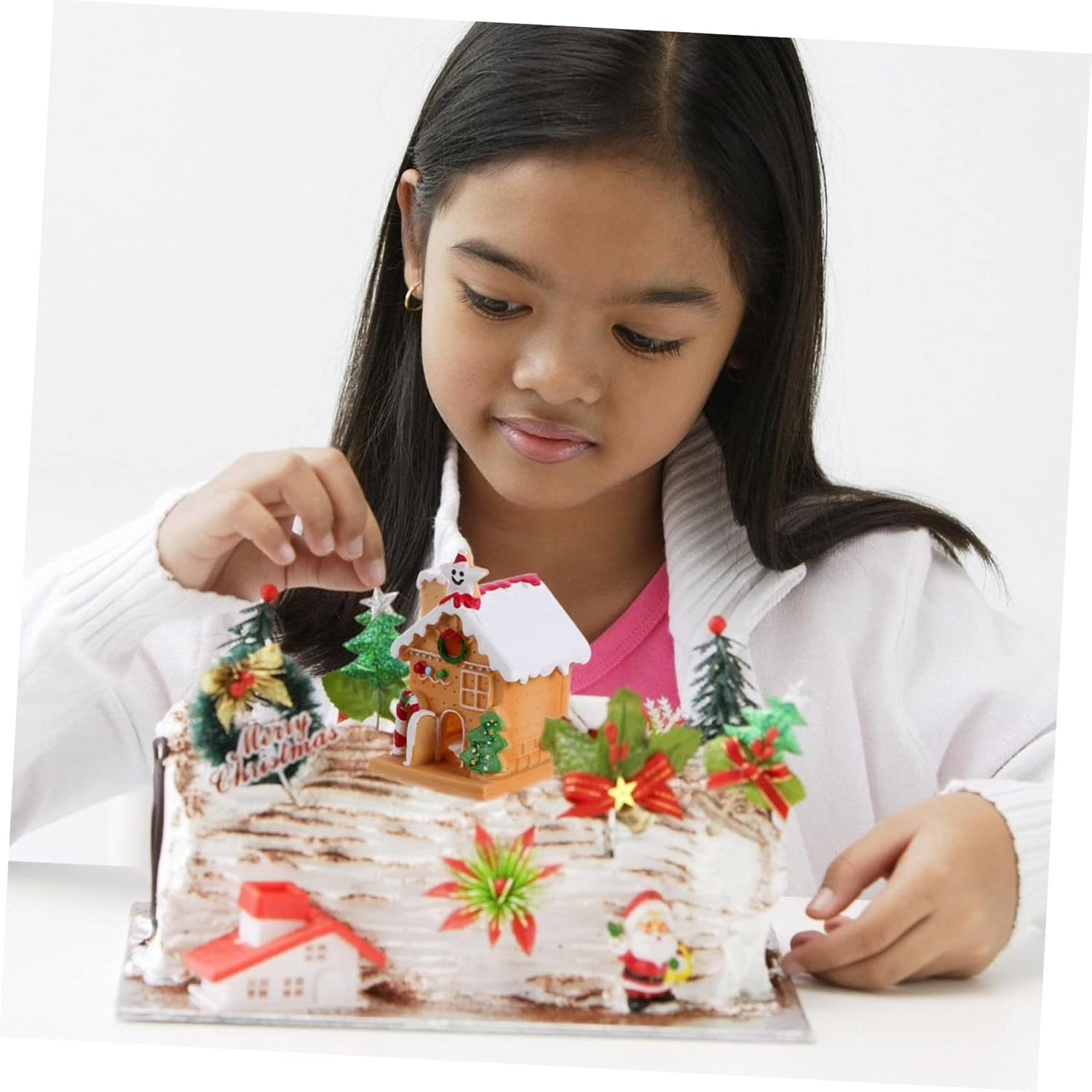 Glowing Igloo Christmas Cake Decor Xmas Party Cake Ornament Resin House Adornment for Festive Displays for Table Centerpiece and Holiday Celebrations image number 6