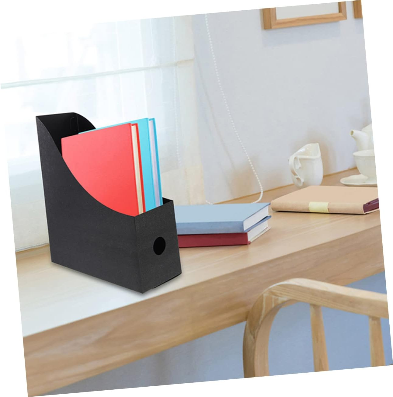 VILLFUL 3Pcs Desk File Organizer Office Organisation Magazine Holder Book Holder for Shelves Office Storage Rack image number 1