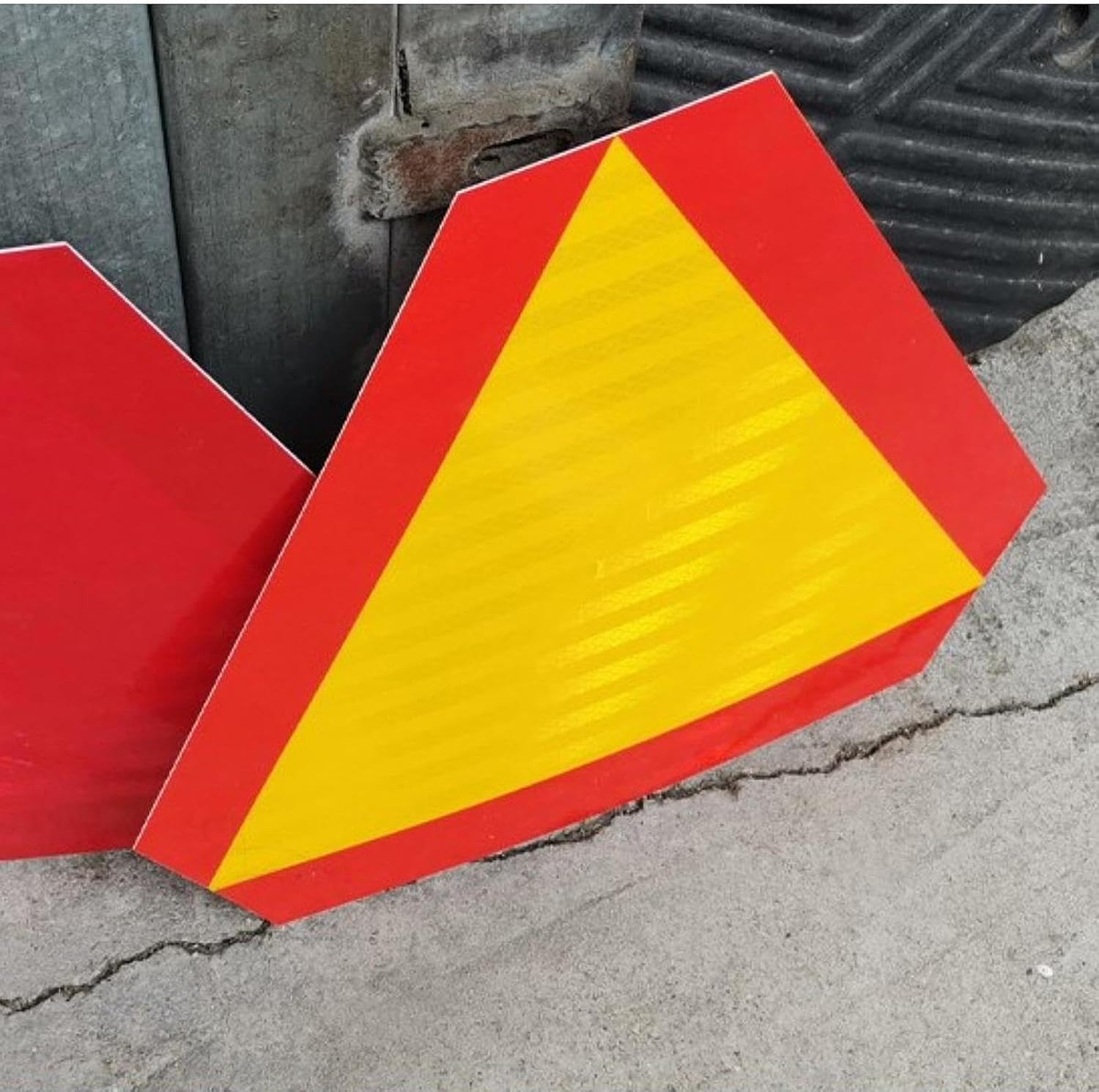 Slow Moving Vehicle Sign Slow Sign Warning Triangle Replacement Sturdy Sun Protection Reflector for Accessory Tractor, Yellow image number 3