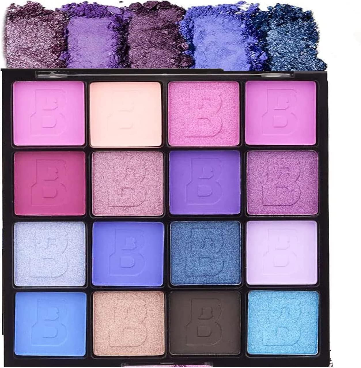 1 Box 16 Color Eyeshadow Makeup Palette Eyeshadow Palette,16 Color Glitter Matte Eye Shadow Pallets,16 Color Eye Makeup Shimmer Highly Pigmented Palette,Purple Blue Eyeshadow Palette Eye Shadow Pallet image number 2