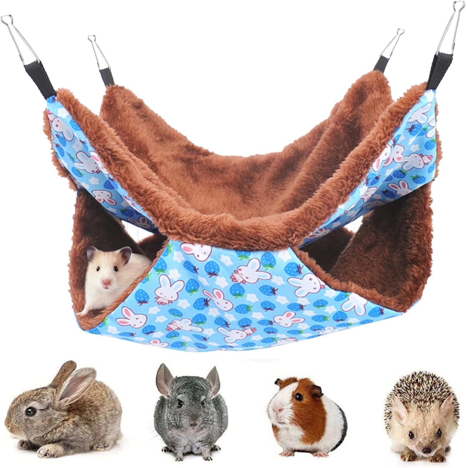 Rat Rodent Hammock, Guinea Pig Hammock, Double Layer Hanging Bed for Hamster, Hammock for Small Animals, Hamster Hammock, Double Layer Pet Hammock, 35 X 35 Cm