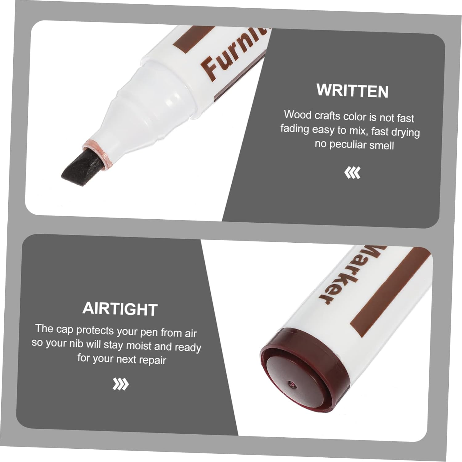 FRCOLOR 10Pcs Wood Furniture Markers Touch-Up Repair Pen Portable Markers Quick Dry Home Supplies image number 3