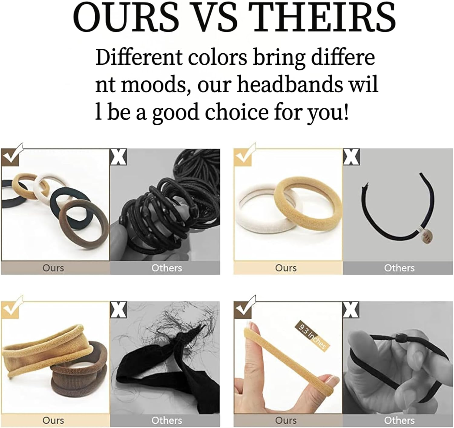 Pack of 100 Elastic Hair Bobbles Girls Soft Elastic Hair Seamless Hair Bands Thick Cotton Hair Bobbles Seamless Cotton Hair Bobbles for Women Men and Children image number 6