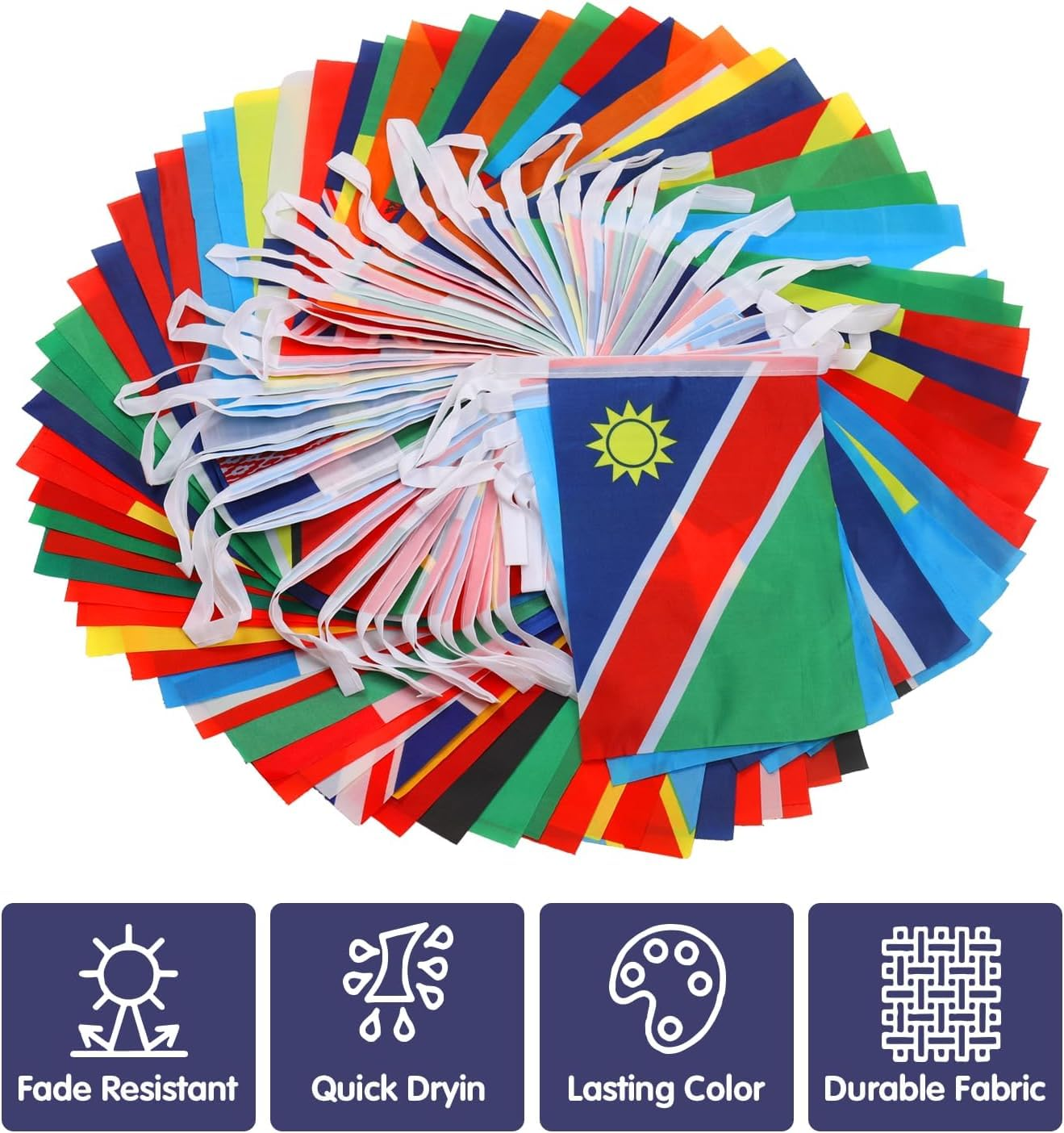200 Countries International String Flag,World Country Flags Bunting Banner Perfect for Party Decorations, Bars, Sports Clubs, School Festivals, Celebrations(50 Meters) image number 5