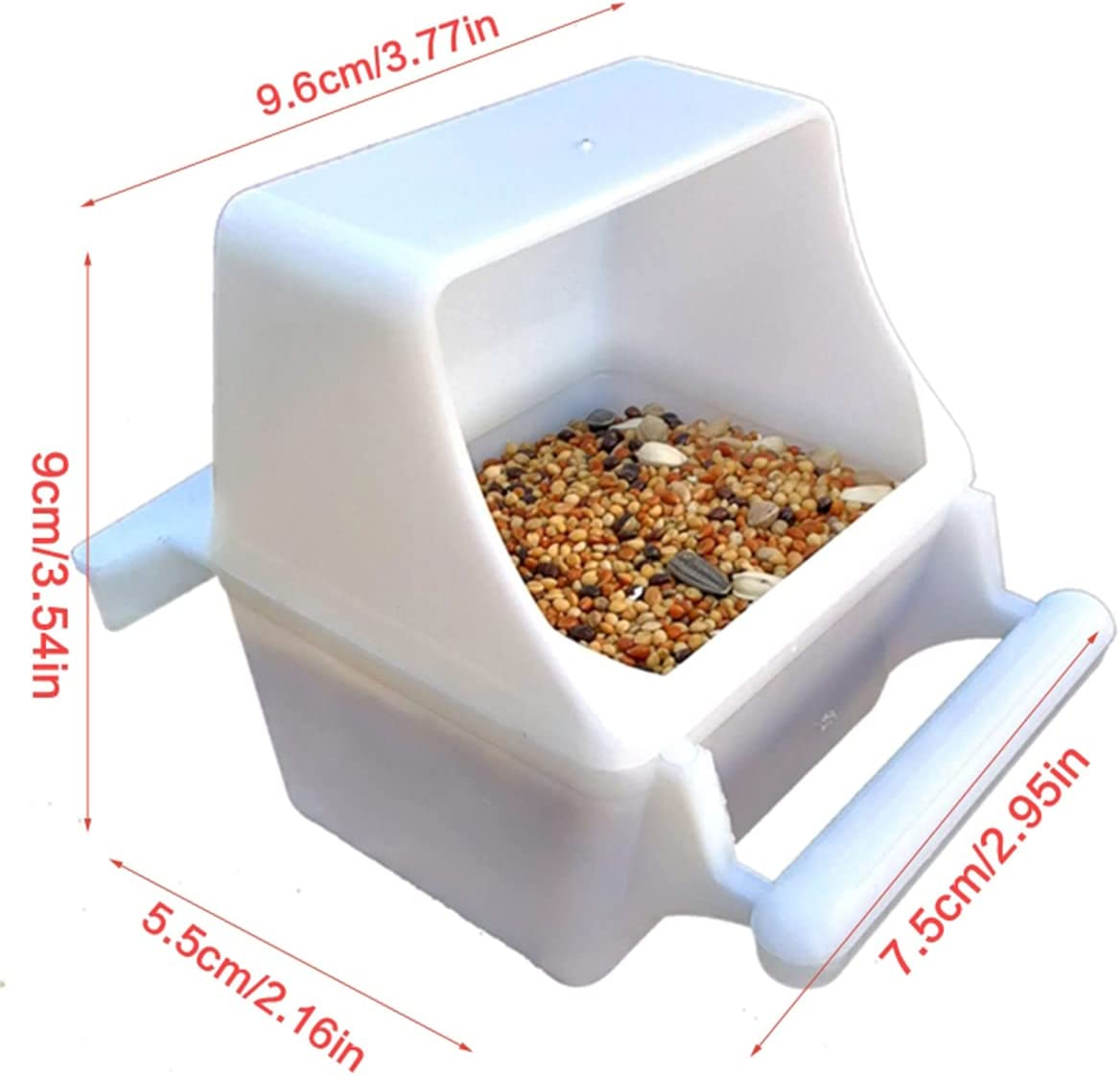 2Pcs Bird Cage Feeder Removable Parret Hanging Seed Feeder Bird Dishes Cage Bowl for Cage Finch Cockatiel Conure Parakeet Lovebird image number 2