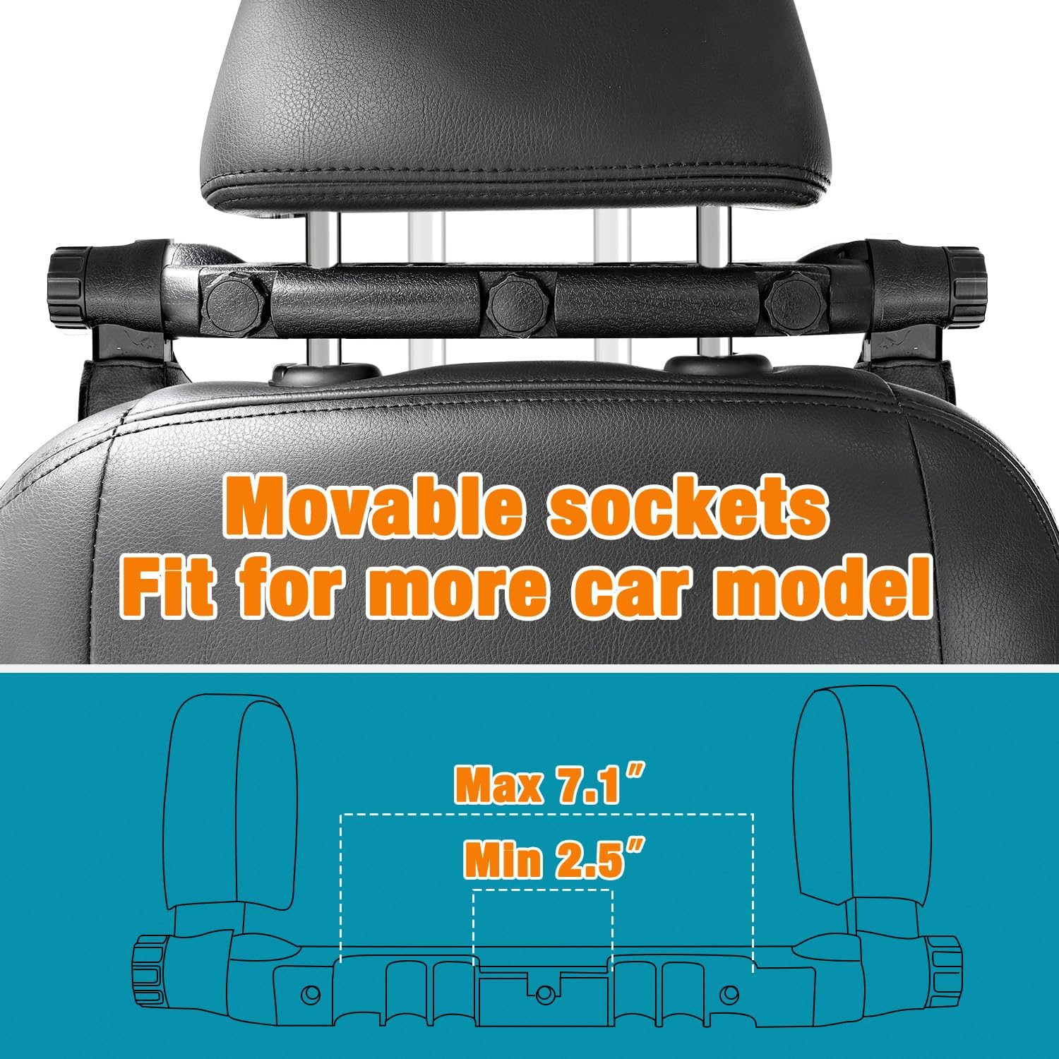 Car Seat Headrest Pillow,Head Neck Support Detachable,Premium Seat Held Pillow, 180 Degree Adjustable Both Sides Travel Sleeping Cushion for Kids Adults (Black) image number 3