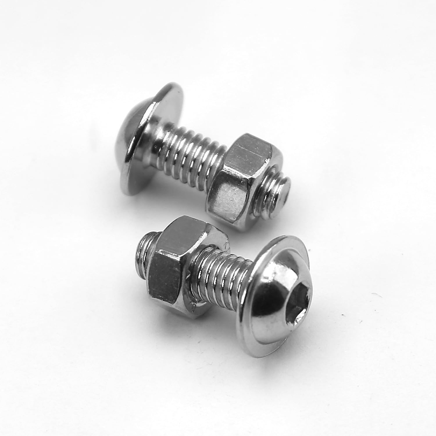 (50 Pcs) M5 X 16Mm Hex Socket Screws with Flange and Nuts Set 304 Stainless Steel Pan Head Screws