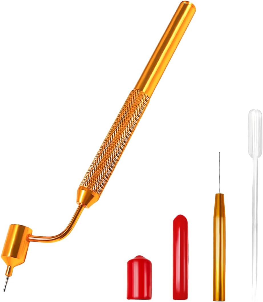 Fine Line Fluid Writer Paint Applicator Pen, 0.5Mm Gold Brass Detailing Fluid Writer Pen, Slanting Precision Paint Touch up Pen for Automotive Scratch Repair, Car Accessories image number 2