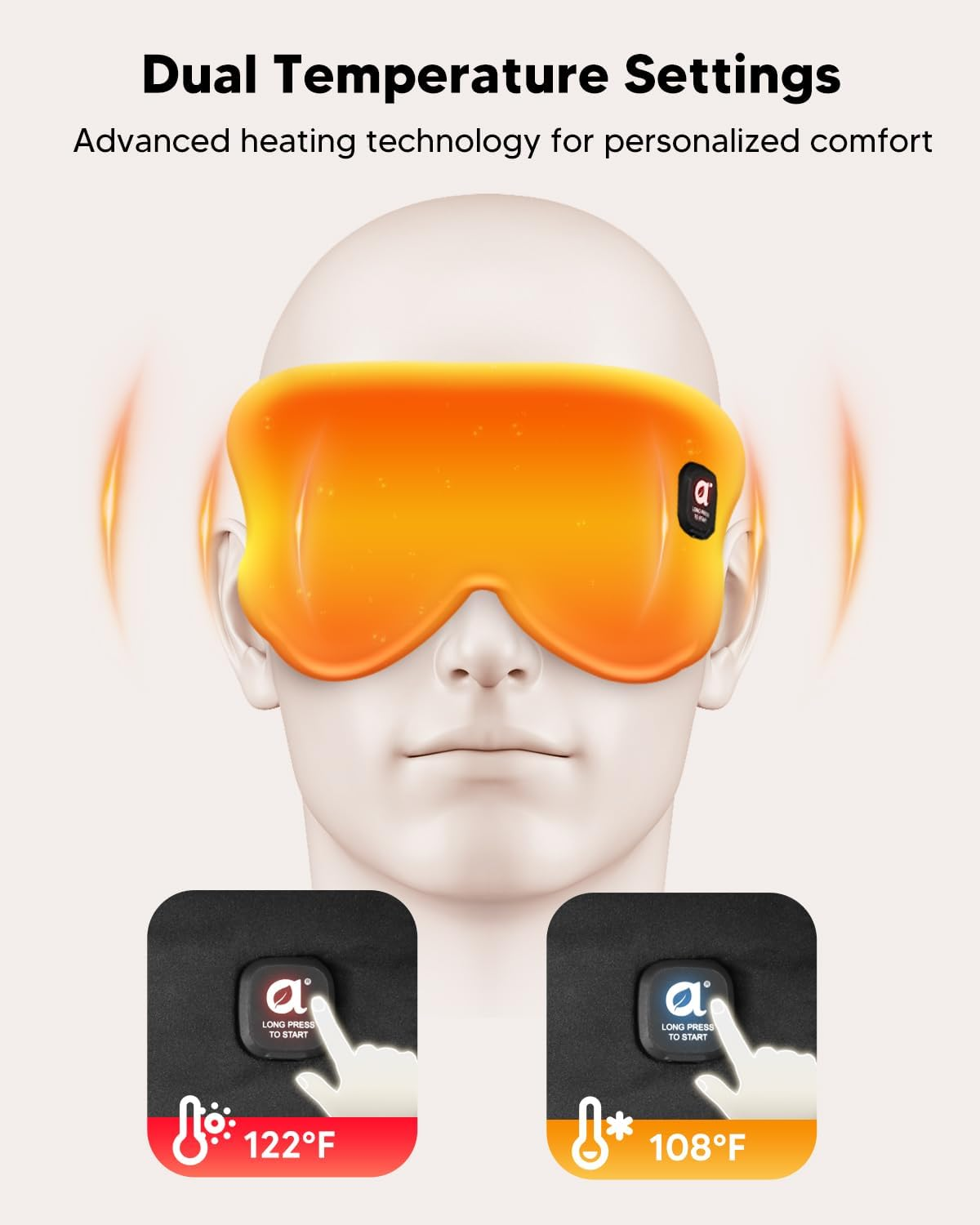 Arboleaf Heated Eye Mask for Dry Eyes, Cordless Warm Compress for Blepharitis, Temperature Control, Washable Cover, 1000Mah Battery, USB-C Rechargeable, Gifts for Women Men image number 1