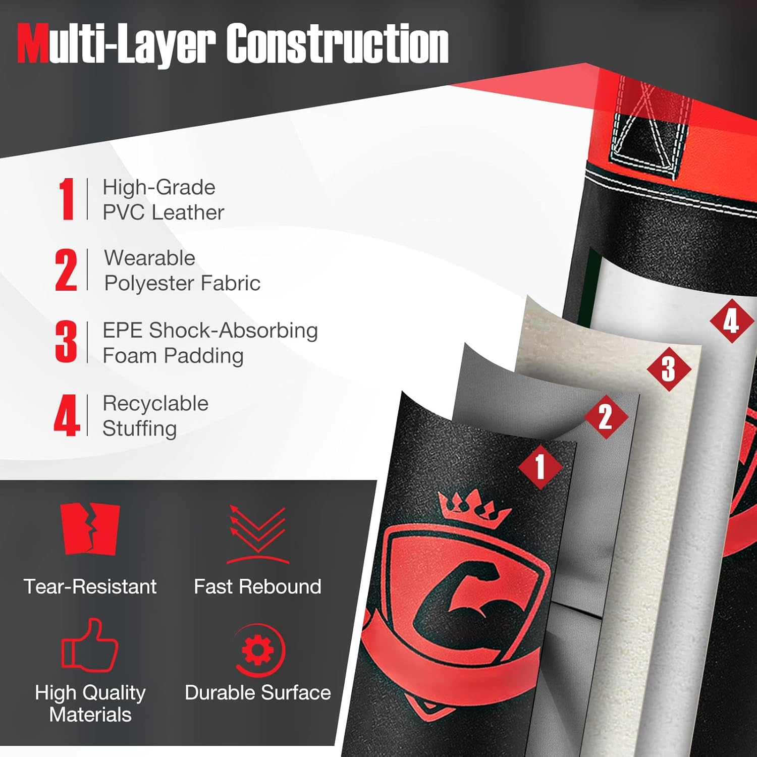 Costway Kids Hanging Punching Bag Set, 5 Kg Youth Boxing Bag W/Punch Gloves, Hand Wraps & Storage Bag, Replaceable Stuffing, Training in Karate, Kick Boxing, Taekwondo, Suitable for 3+ Boys & Girls image number 1