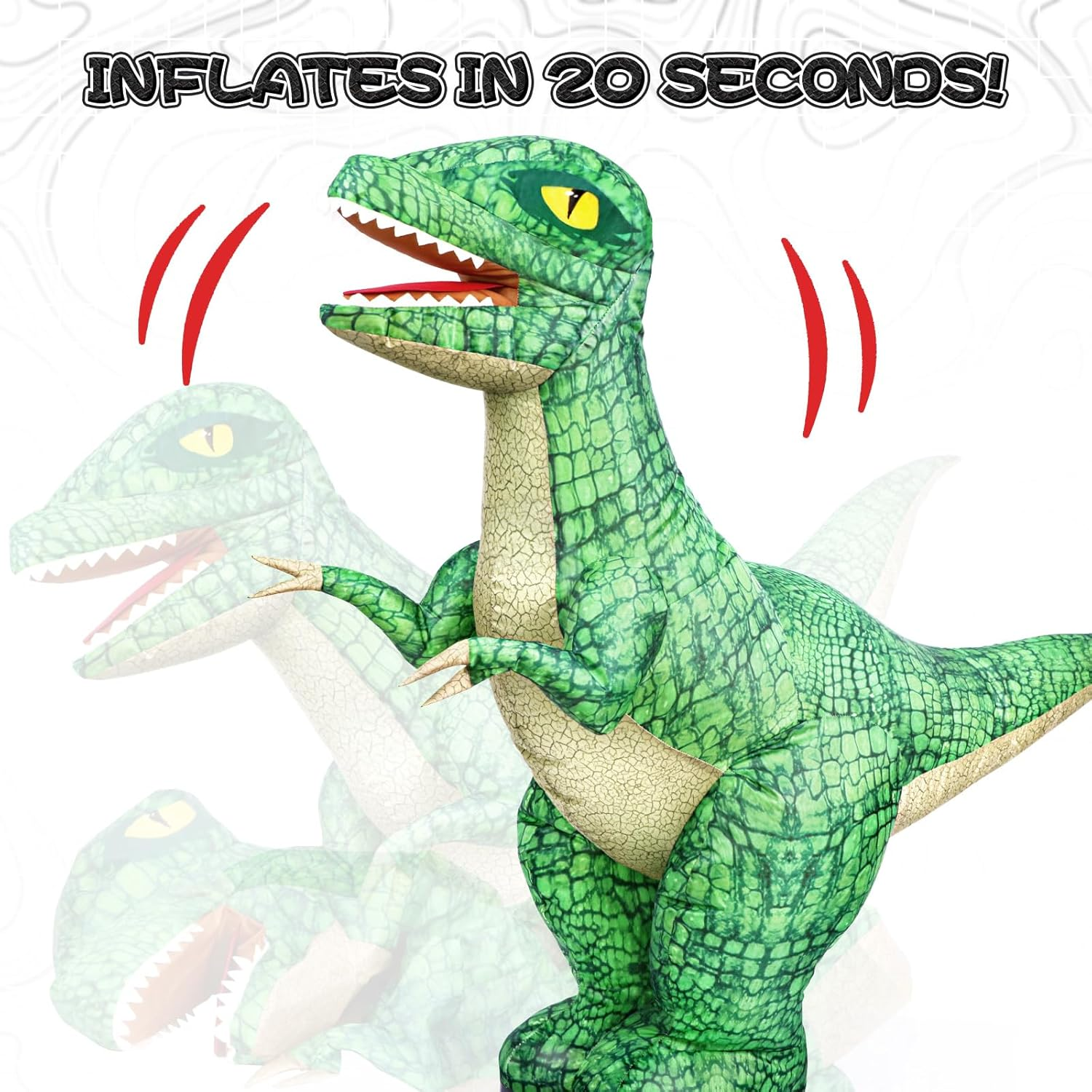 2.4GHZ Remote Control Inflatable Dinosaur Toy for Kids,Realistic Electric Toy Dinosaur with 360&deg;Rotation,Forward & Backward,Rechargeable Walking Dinosaur Toy for Boys Kids Age 6-8 8-12 Birthday Gifts image number 4