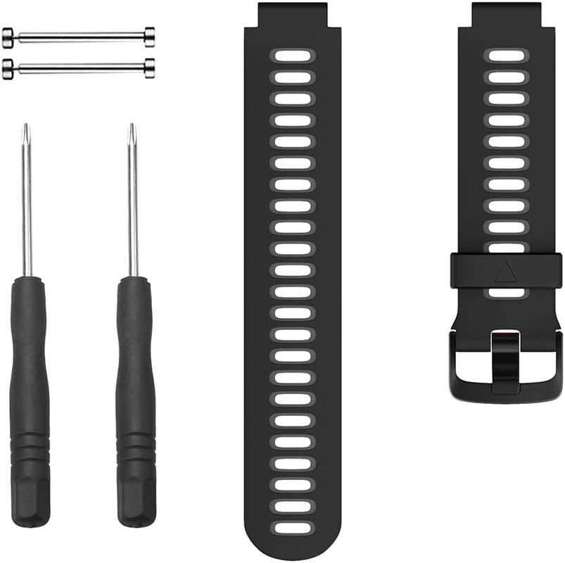 ANCOOL Band Compatible with Garmin Forerunner 735XT/230/220/235/620/ 630,Soft Silicone Replacement Sport Strap Wristband for Garmin Smartwatch-Black image number 3