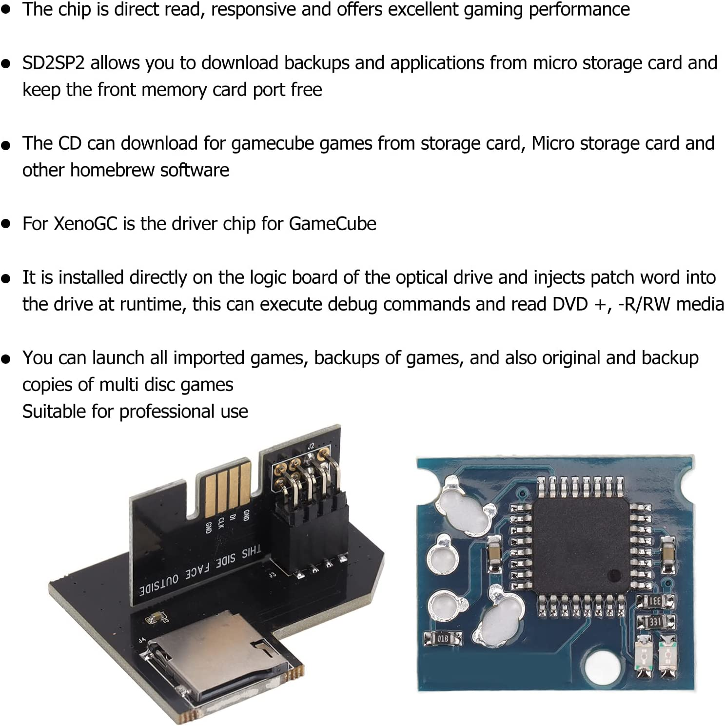 NGC SD2SP2 PRO Adapter,Sd Card Reader Swiss Boot Disc Mini DVD Xeno GC Chip Allow Use Memory Card Larger than 2GB Compatible with (PAL EU Version) image number 4