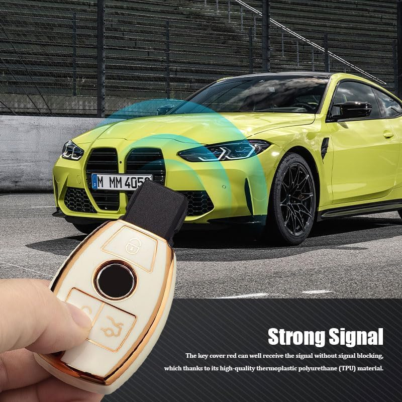 1 PCS Key Fob Cover, Compatible with Mercedes Benz a B C E M S CL GLA GLC GLK Class Models W164 W204 W212 W245 Series