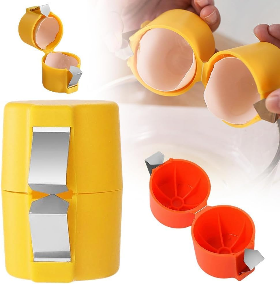 Egg Shell Opener, 2024 New Egg Cracker Tool for Raw Eggs, Handheld Eggs Breaker Multifunctional Egg Cutter Egg Cracker and Separator for Cooking Camping Kitchen Gadgets (Set of 3)