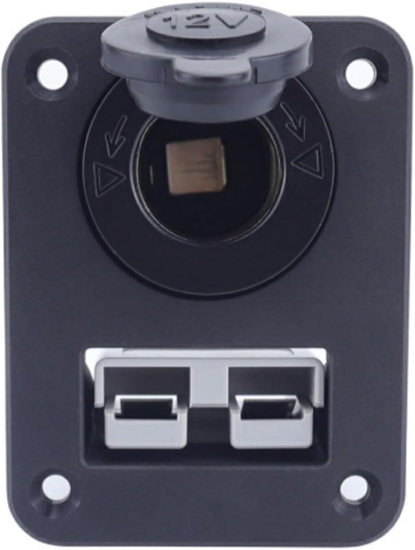 2Pcs 50A Plug Mounting Panel for Anderson SB50 Series Connectors, Anderson Flush Mount Recessed Plate with 12V Power Outlet C-Igarette Lighter Baser for RV Car Boat Marine image number 3