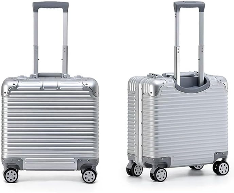 Quivora&zwnj; 18 Inch All Aluminum Carry on Suitcase, Full Aluminum Cabin Suitcase 18 Inch Cabin Luggage(Silver, Carry-On 18-Inch) image number 1
