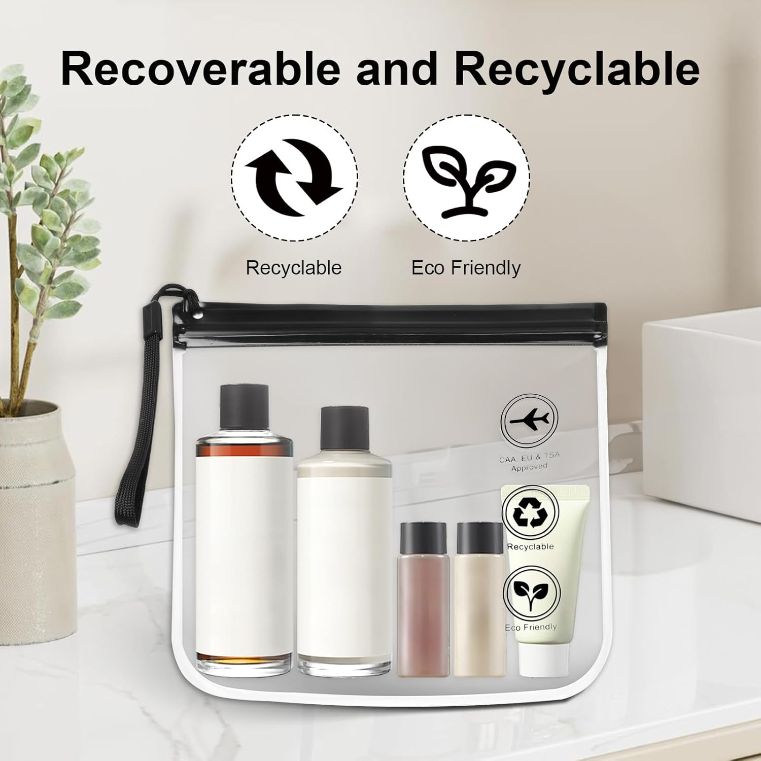 5PCS - TSA Approved Clear Toiletry Bag Set - Quart Size Travel Essentials for Liquids & Cosmetics - 3-1 - 1 Compliant Clear Travel Bags - Ideal Luggage & Travel Gear for Airport Security image number 6