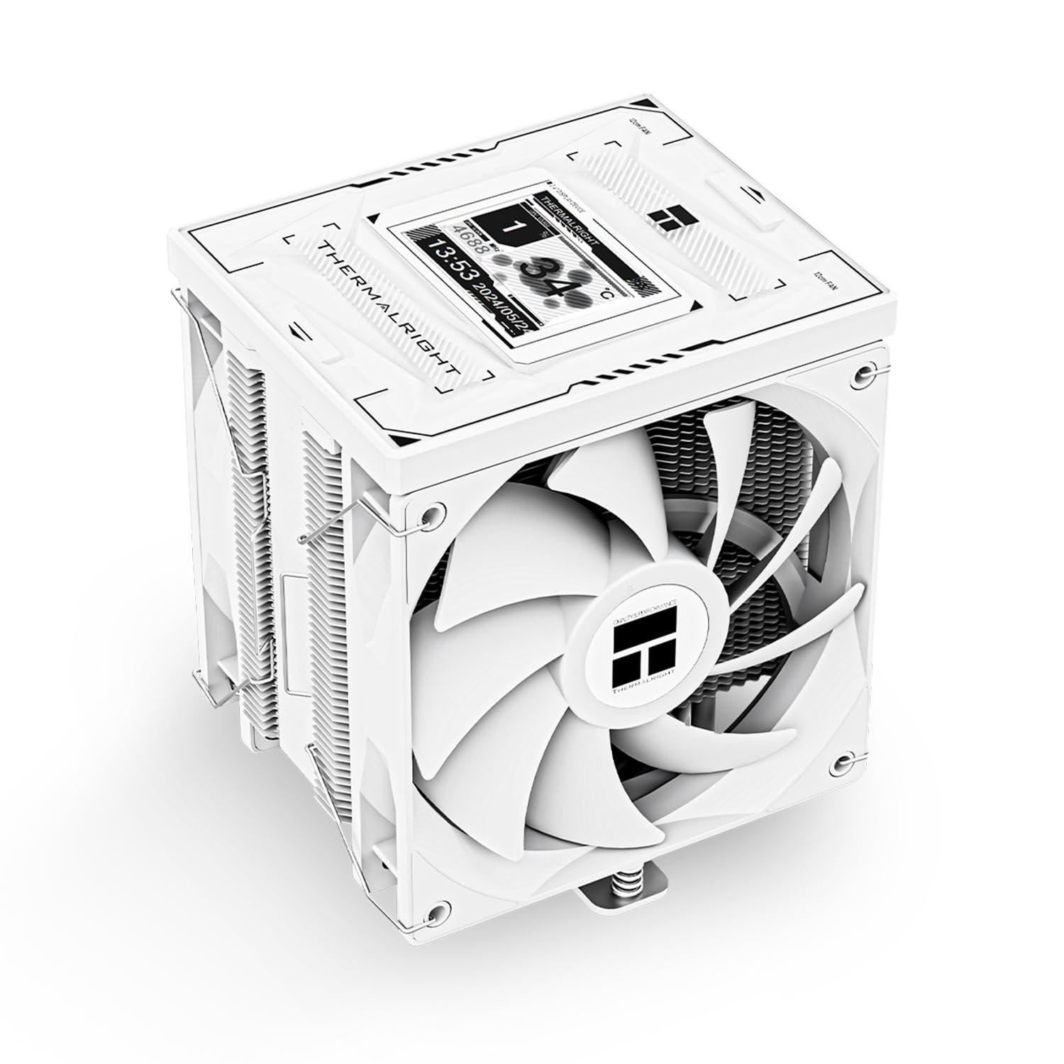 Thermalright Burst Assassin 120 Vision White CPU Cooler, 2.4Inch IPS Display LCD Screen with 320X240 Resolution,Computer High Performance Radiator,For LGA1851/1700 and Am4/Am5,156Mm High CPU Cooling