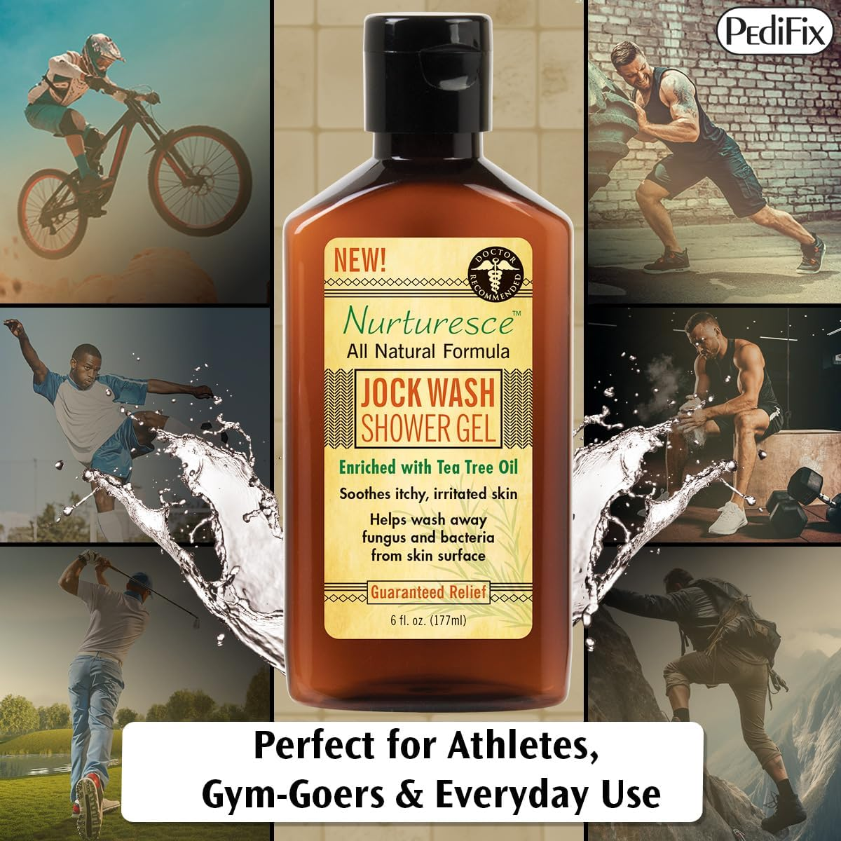 Pedifix Nurturesce Jock Wash Shower Gel, 6 Fluid Ounce image number 3