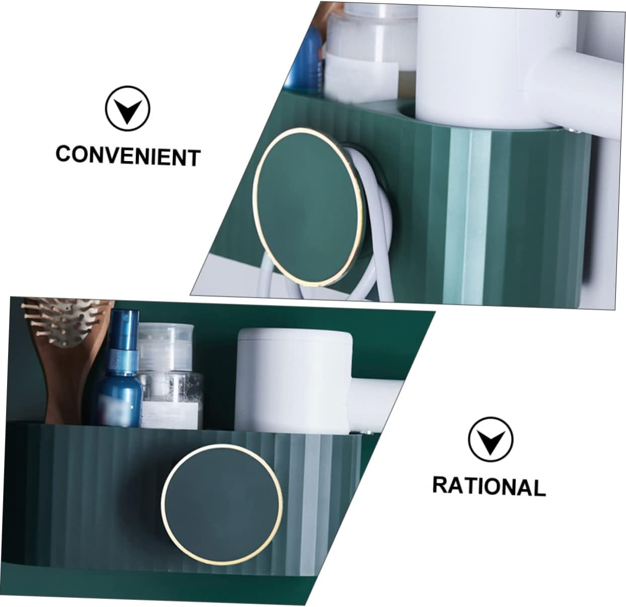 Punch-Free Hair Dryer Storage Rack Creative Wall-Mounted ABS Holder for Bathroom Organizing and Home Decoration image number 6