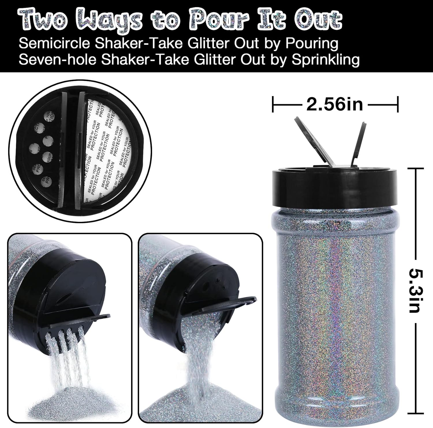 Holographic Glitter Ultra Fine Silver Glitter, 7.05 Oz (200G), Fine Glitter for Resin Crafts Nails Tumblers Slime Cosmetic and Festival Decoration - Laser Silver Glitter Bulk image number 2