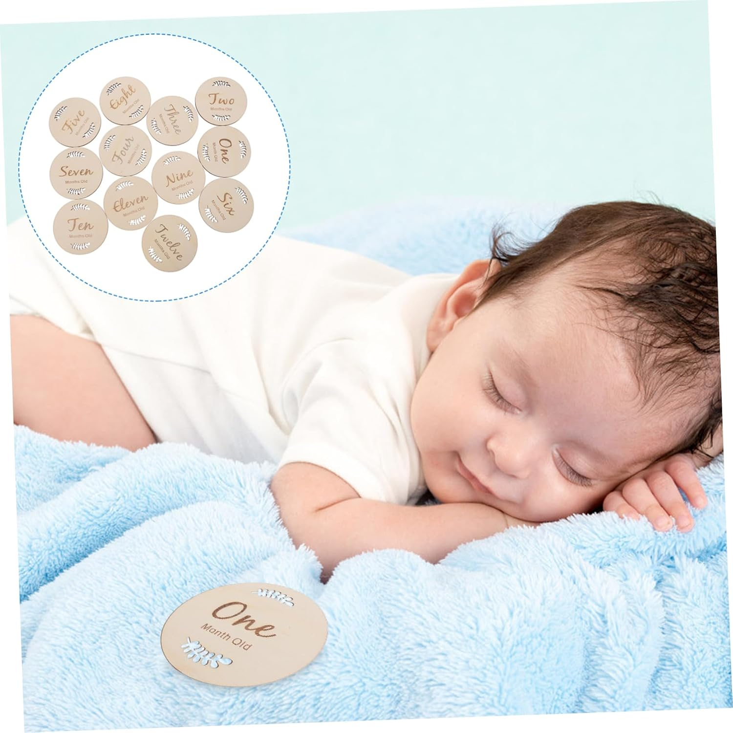 12Pcs Milestone Cards Creative Wooden Growth Celebration Cards for Newborn Photography Safe Durable Designs to Capture Precious Moments image number 6