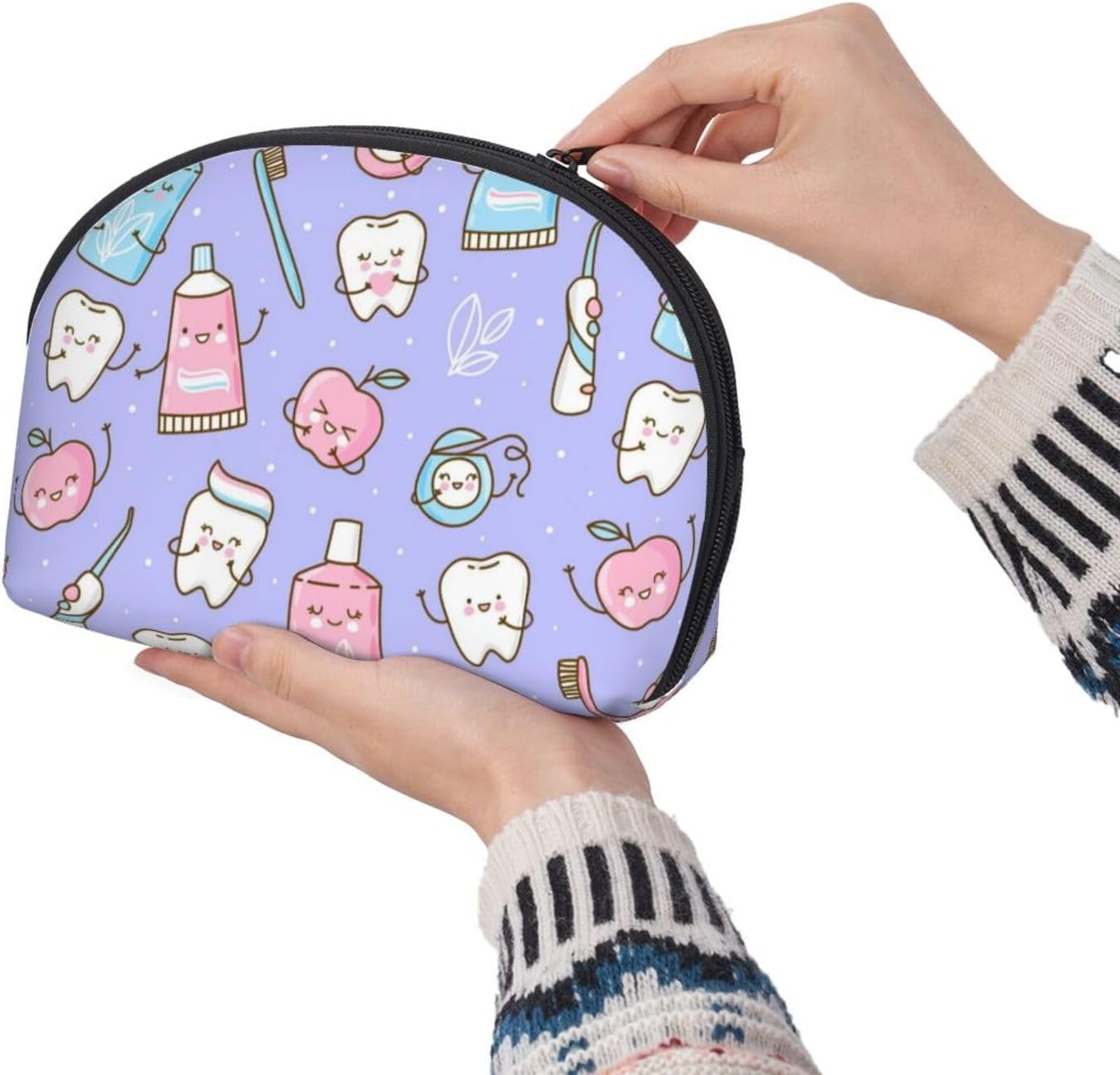 Cozimangoe Coin Pouch Makeup Bags Set, 2 Piece Shell Shape Cosmetic Bag with Pockets for Daily Travel Handbag Lipstick Keys Toiletry, Personalized Dentist image number 4