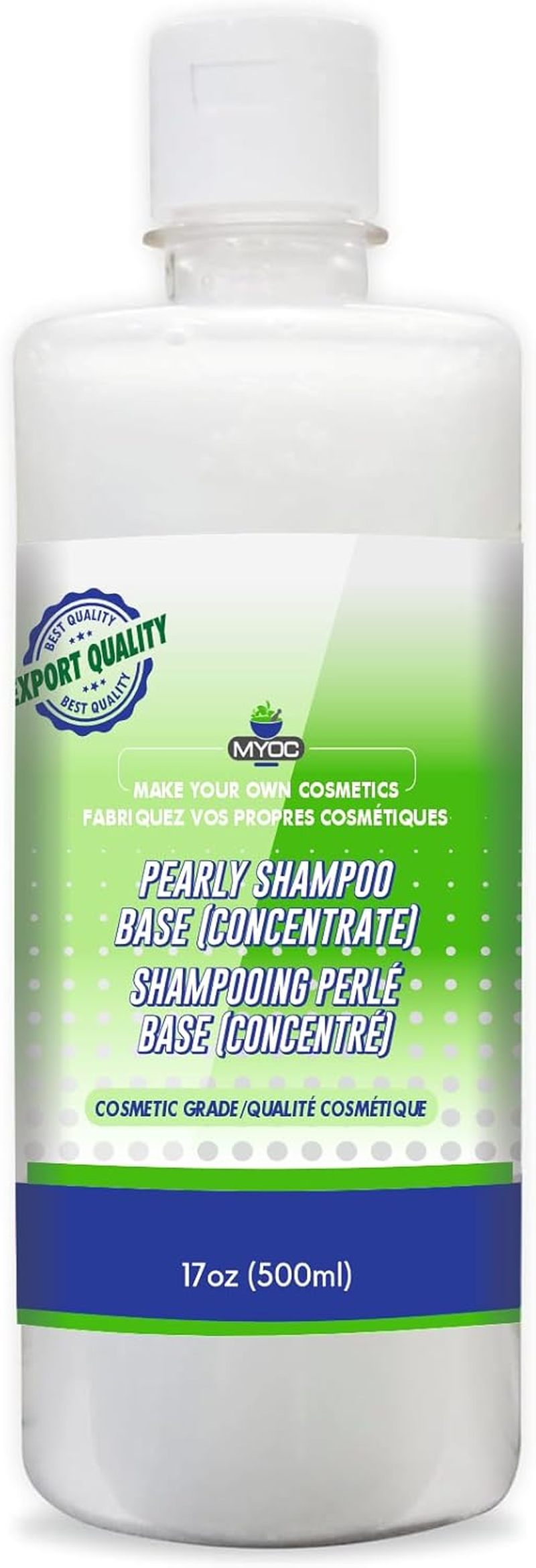 MYOC DIY Pearly Shampoo Base (Concentrate), for All Hair Types, with Added Benefits of Aloe Vera & Glycerine for Smooth Hairs, Create Your Natural Hair Care Products- 500Ml (17 Fl. Oz)
